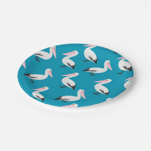 Pelican pattern paper plate