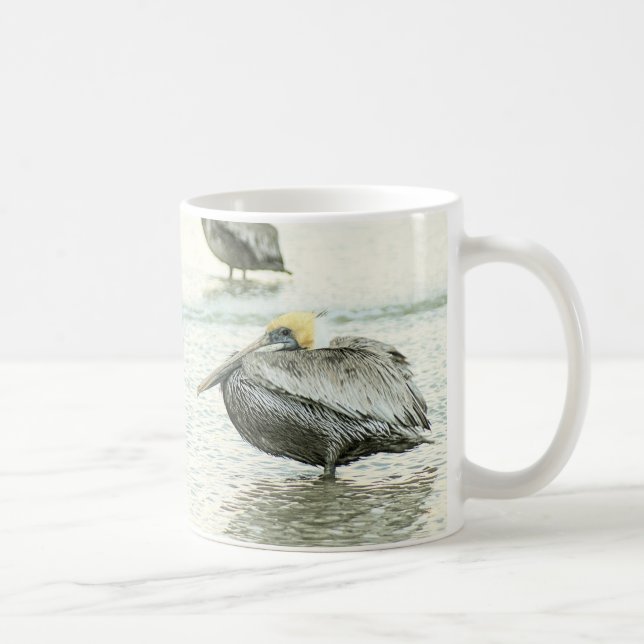 Pelican Resting on a Florida Sandy Beach Coffee Mug (Right)