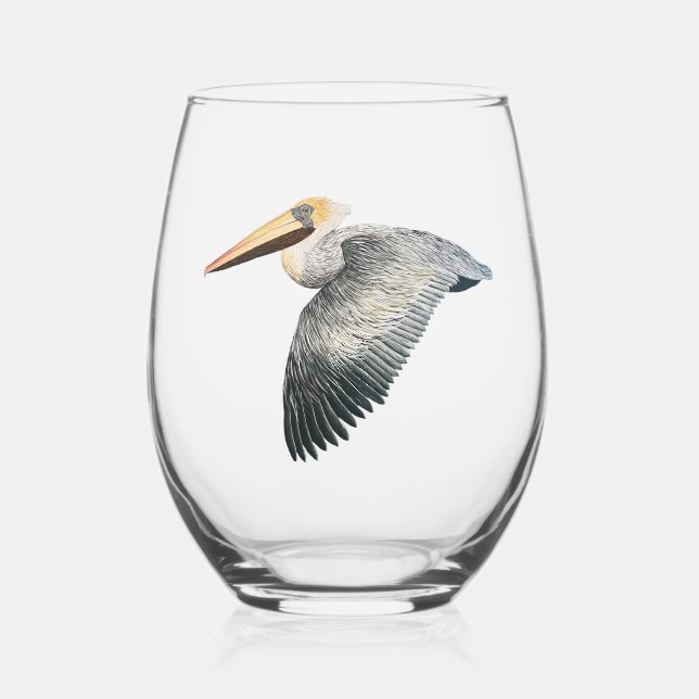 Pelican Stemless Wine Glass (Front)