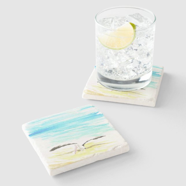 Pelican stone coaster (Side)