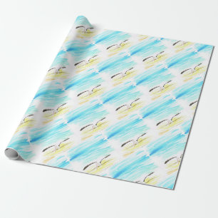Pelican stretching wings wrapping paper