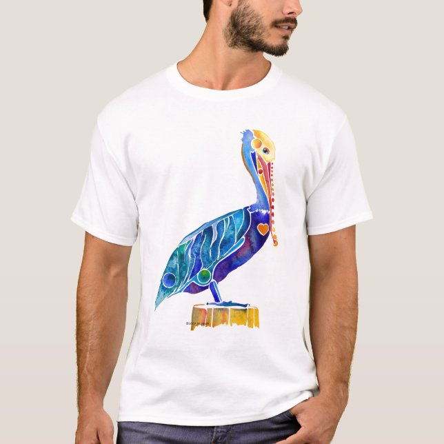 Pelican,T Shirt, Pelican Tee Shirt, Original Art (Front)