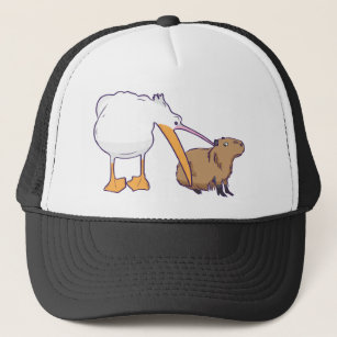 Pelican Tries to Eat Capybara Funny Cute Kawaii Trucker Hat