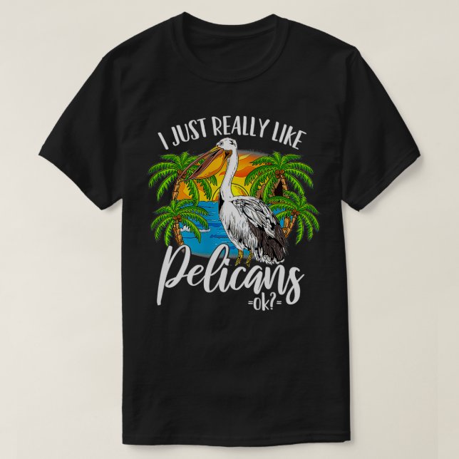 Pelican Tropical Birds  T-Shirt (Design Front)