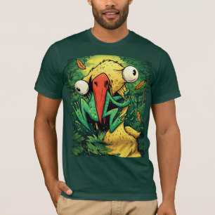 Pelican vs Frog Swamp Never Give Up Funny T-Shirt