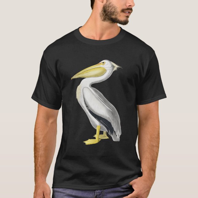 Pelican White Pelican Bird T-Shirt (Front)