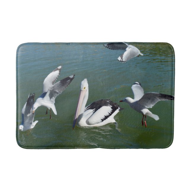 Pelican With Gate Crashers, Memory Foam Bath Mat (Front)