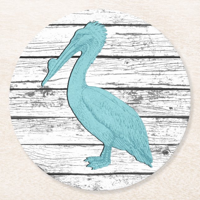 Pelican Your Colour Boardwalk Round Paper Coaster (Front)