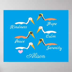Pelicans in Meditation Poster
