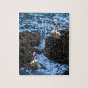 Pelicans On Sea Rocks, Jigsaw Puzzle