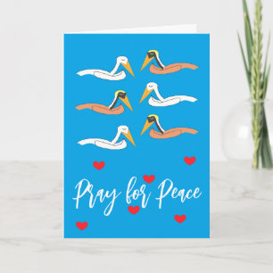 Pelicans Praying for Peace: Blank Card