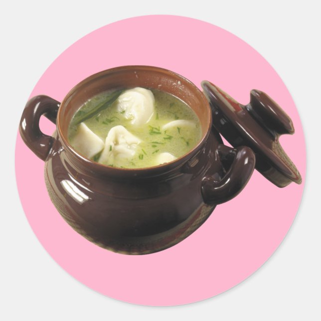 Pelmeni Soup Classic Round Sticker (Front)