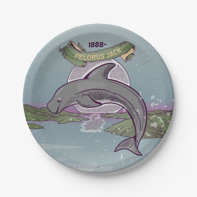 Pelorus Jack Risso's Dolphin Paper Plate (Front)