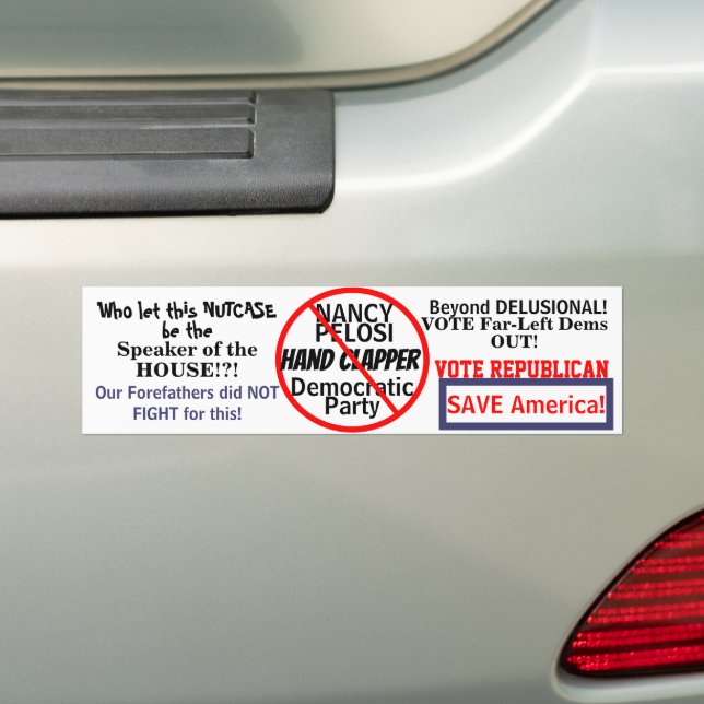 Pelosi Speaker of House Democrat Political Bumper Sticker (On Car)