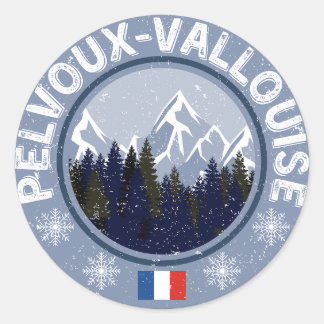 Pelvoux-Vallouise Ski resort Classic Round Sticker