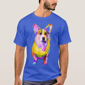 Pem Welsh Corgi Colourful Pop Art Portrait for Dog T-Shirt