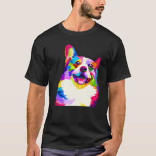 Pem Welsh Corgi Colourful Pop Art Portrait For Dog T-Shirt