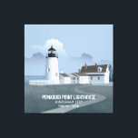 Pemaquid Point Lighthouse Canvas Print<br><div class="desc">Colourful artwork of Pemaquid Point Lighthouse and the lightkeeper’s house in Bristol,  Lincoln County,  Maine.  Perfect for anyone who loves this fantastic part of Maine.</div>