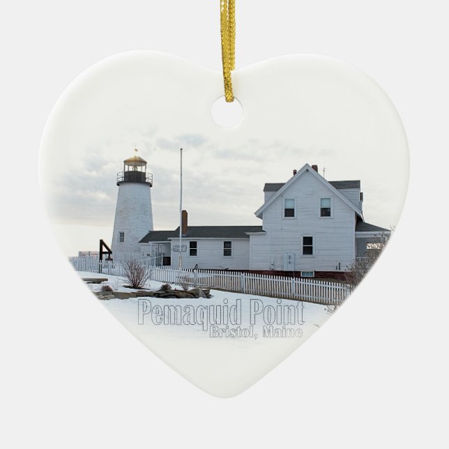 Pemaquid Point Lighthouse Ceramic Tree Decoration (Front)