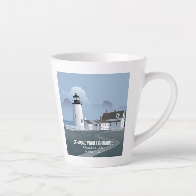 Pemaquid Point Lighthouse Latte Mug (Right)