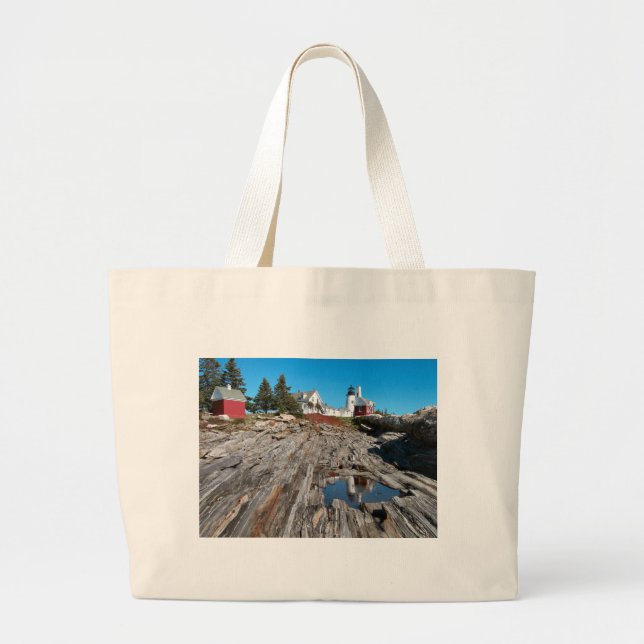 Pemaquid Point Lighthouse, Maine Large Tote Bag (Front)