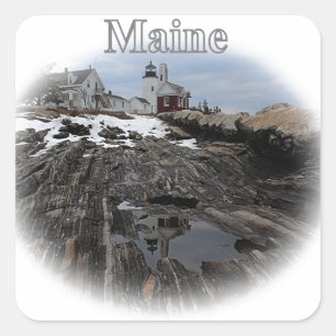 Pemaquid Point Lighthouse Maine Square Sticker