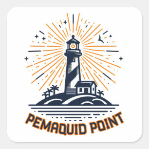Pemaquid Point Lighthouse Sunrise Square Sticker