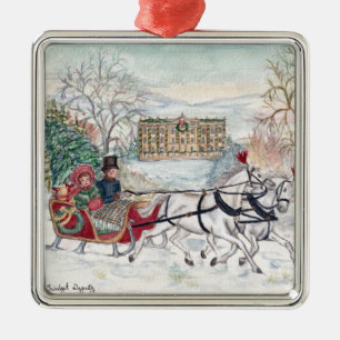 Pemberley Sleigh Ride - Jane Austen Metal Tree Decoration