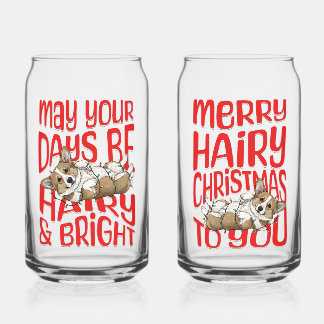 Pembroke Corgi Funny Christmas Cup Gift Present Can Glass