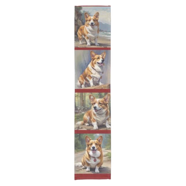 Pembroke Corgi Short Table Runner (Front)