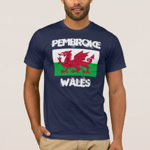 Pembroke, Wales with Welsh flag T-Shirt