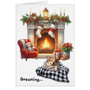 Pembroke Welsch Corgi Dog Dreaming of Christmas