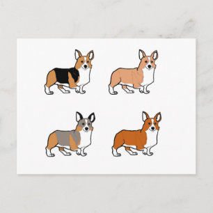 pembroke welsh corgi all colours cartoons first postcard