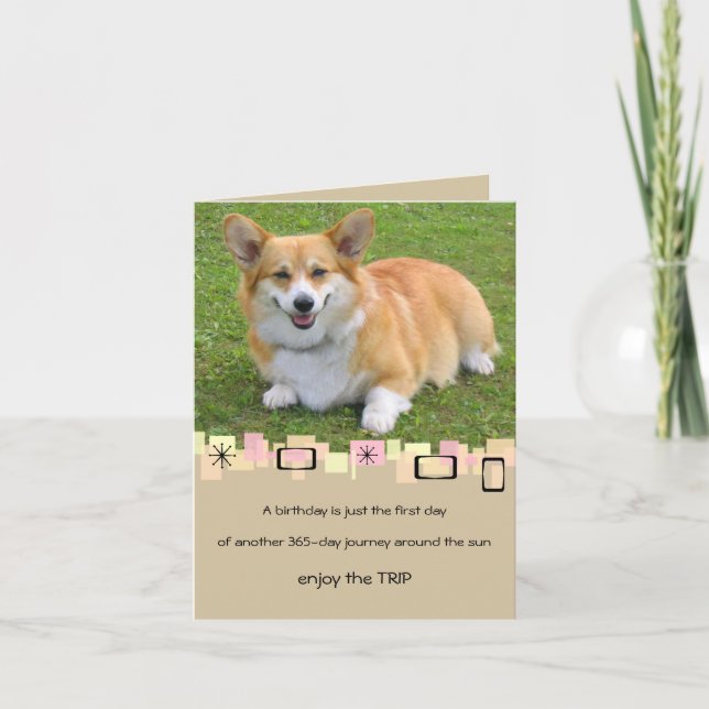 Pembroke Welsh Corgi Birthday Greeting Card (Front)