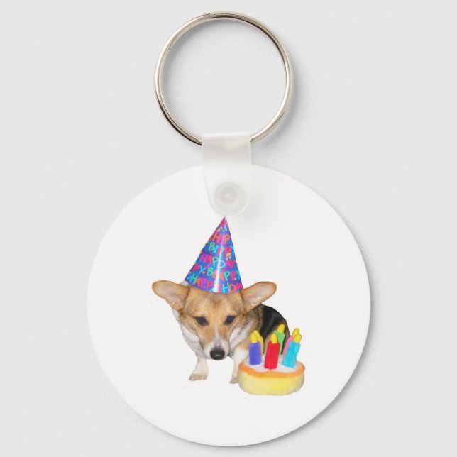 PEMBROKE WELSH CORGI-BIRTHDAY KEY RING (Front)