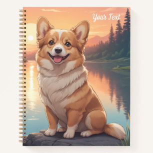 Pembroke Welsh Corgi by Lake Notebook