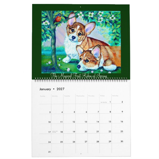 Pembroke Welsh Corgi Calendar The Magic of Corgis (Jan 2027)