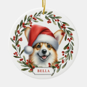 Pembroke Welsh Corgi Ceramic Circle Ornament