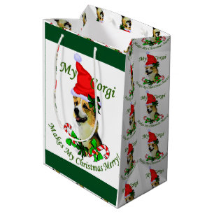 Pembroke Welsh Corgi Christmas Medium Gift Bag