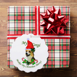Pembroke Welsh Corgi Christmas Tree Decoration Card