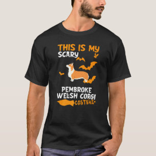 Pembroke Welsh Corgi Costume Halloween Lazy Scary  T-Shirt