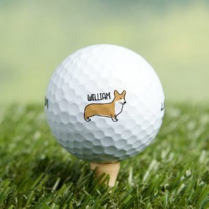 Pembroke Welsh Corgi Custom Name Golf Balls