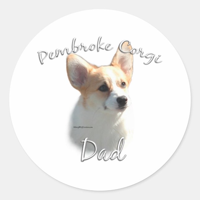 Pembroke Welsh Corgi Dad 2 Classic Round Sticker (Front)