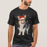 Pembroke Welsh Corgi Dog Christmas Lights Santa Ha T-Shirt<br><div class="desc">Pembroke Welsh Corgi Dog Christmas Lights Santa Hat Dog Xmas</div>