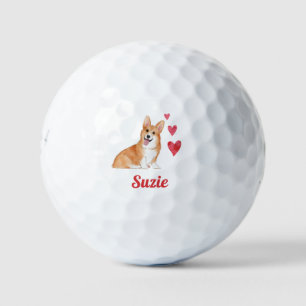 Pembroke Welsh Corgi Dog Custom Name Golf Balls