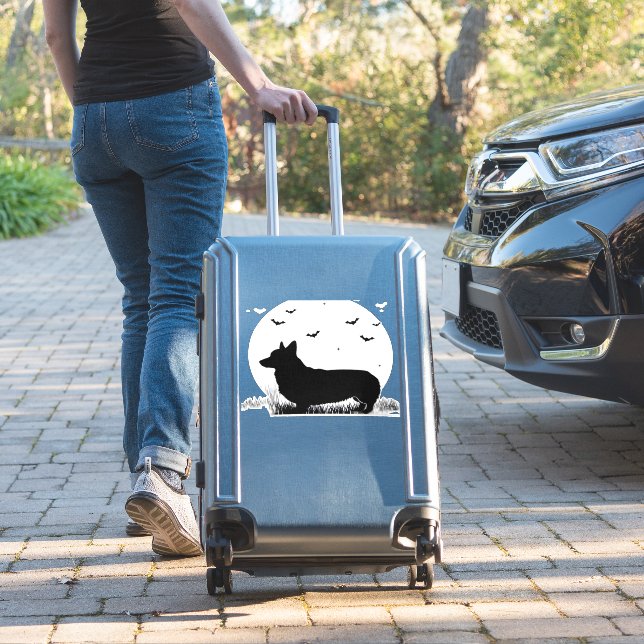 Pembroke Welsh Corgi Dog � Halloween Moon Silhouet (Suitcase Insitu)