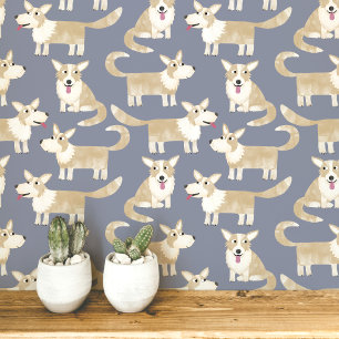 Pembroke Welsh Corgi Dog Pattern Wallpaper
