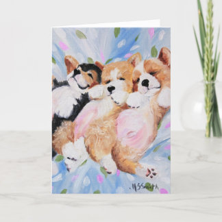 Pembroke Welsh Corgi Dog Puppy Art Card