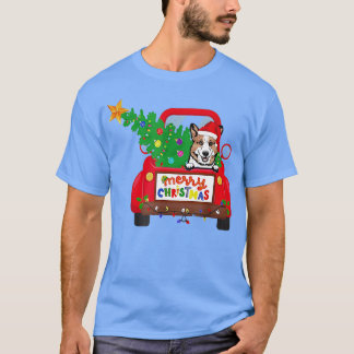 Pembroke Welsh Corgi Dog Riding Red Truck Christma T-Shirt