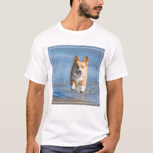 Pembroke Welsh Corgi Dog Running On The Beach T-Shirt